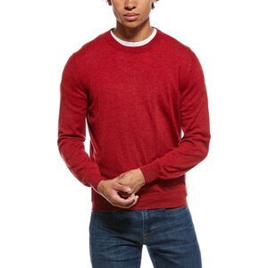 Brunello Cucinelli Mens  100% Cashmere Crewneck Sweater, Red